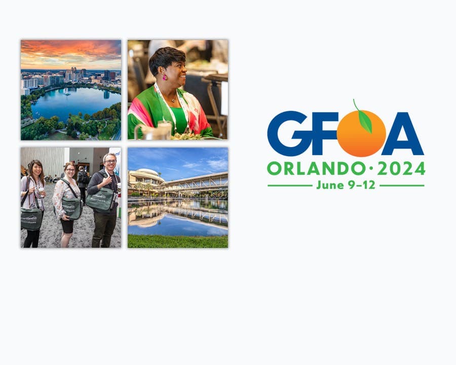 Photos of Orlando and GFOA2024 logo. 