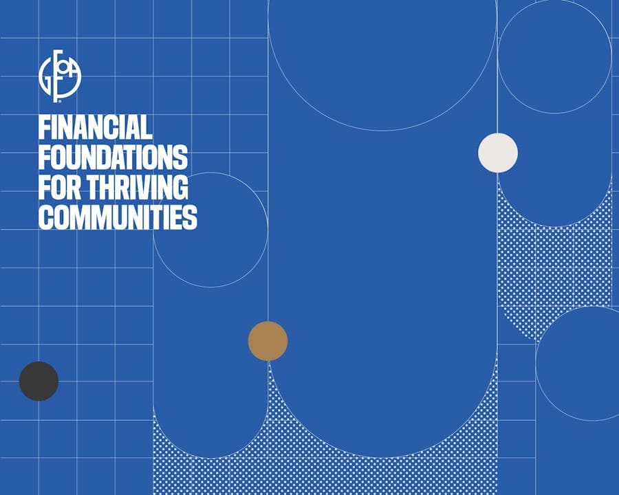 Image of Financial Foundations wording and shapes. 