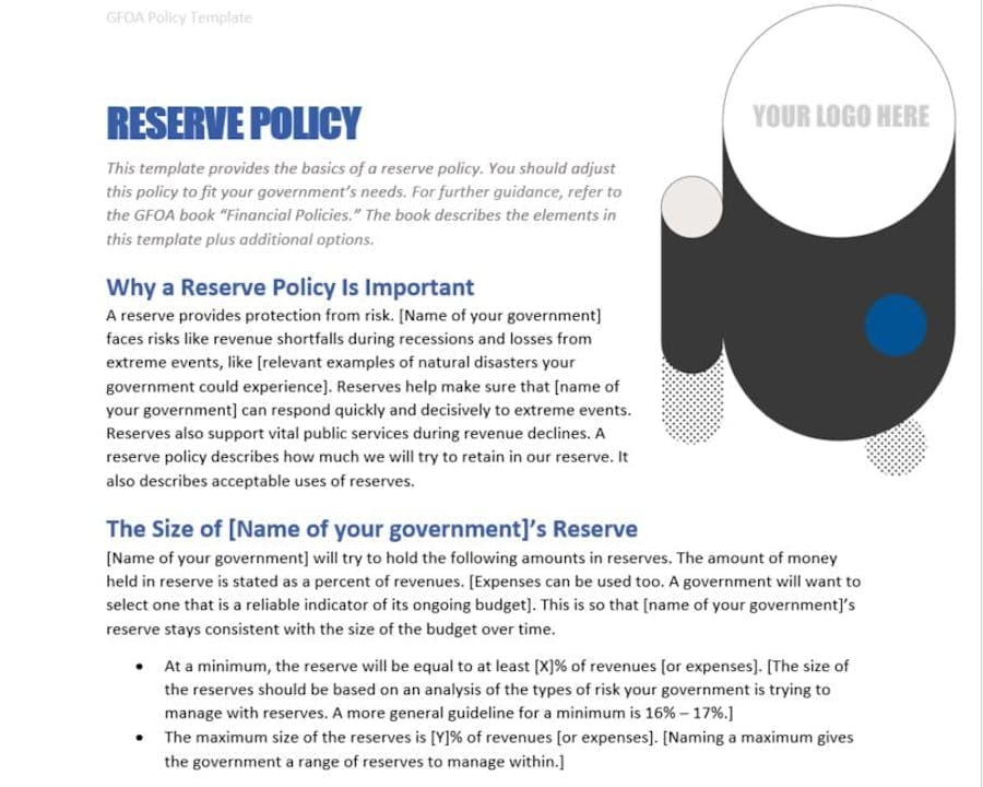 Reserve Policy Template