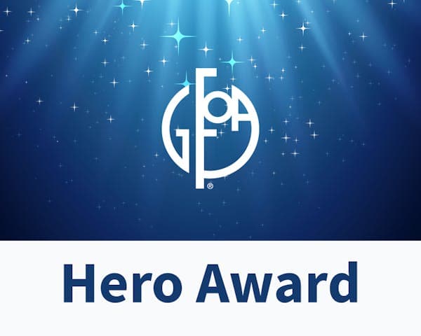 GFOA Logo with Hero Award words. 