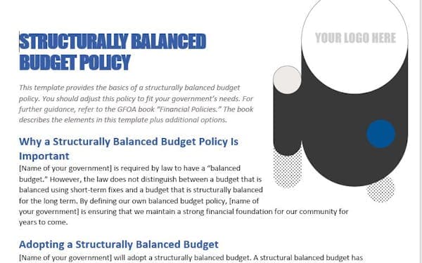 Structurally Balanced Budget Policy Template