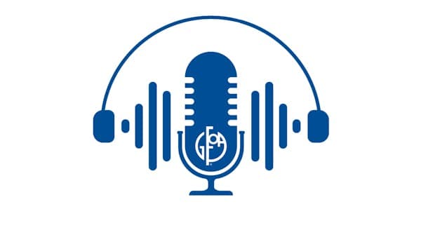 Podcast graphic with microphone and GFOA Logo