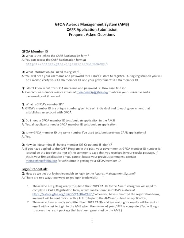 COA Program Application Submission - FAQ