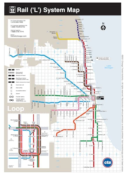 CTA train route map