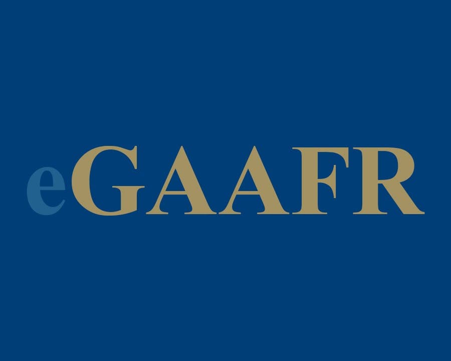 Image of eGAAFR words with blue background. 