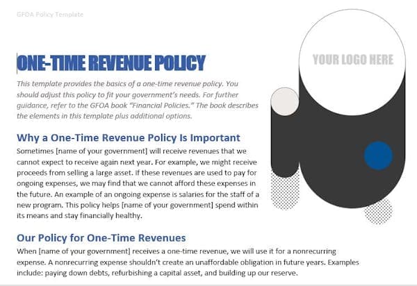 One-Time Revenue Policy Template